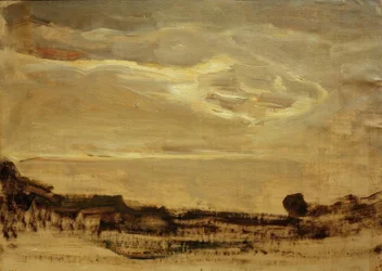 輝く雲と夕方の空